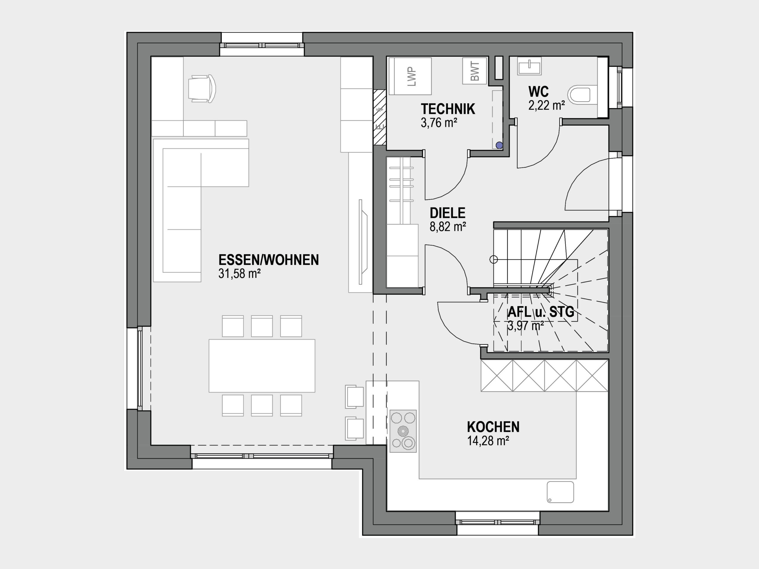 Grundriss Typenhaus 125