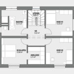 Grundriss eines Hauses im Obergeschoss