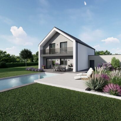 Modernes Haus mit Pool und Garten