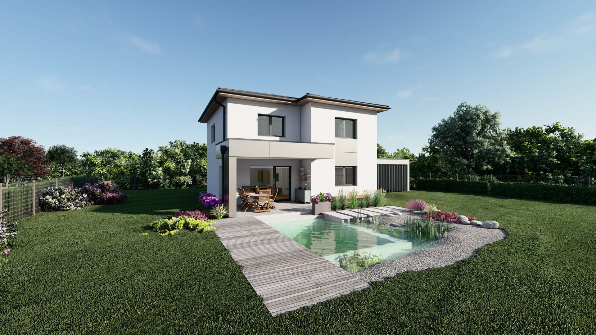Modernes Haus mit Garten und Pool, Typenhaus GRAZ 125